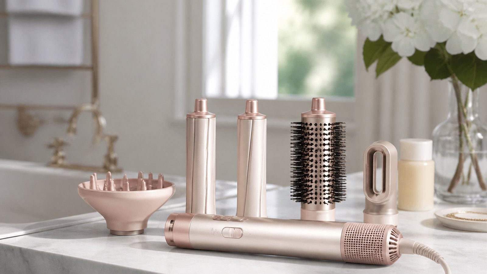 in- air styler multi-dryer in a clean UK lifestyle scene