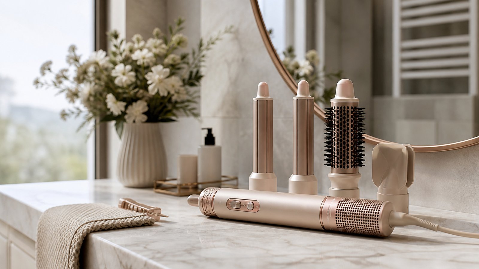 in- air styler multi-dryer in a clean UK lifestyle scene